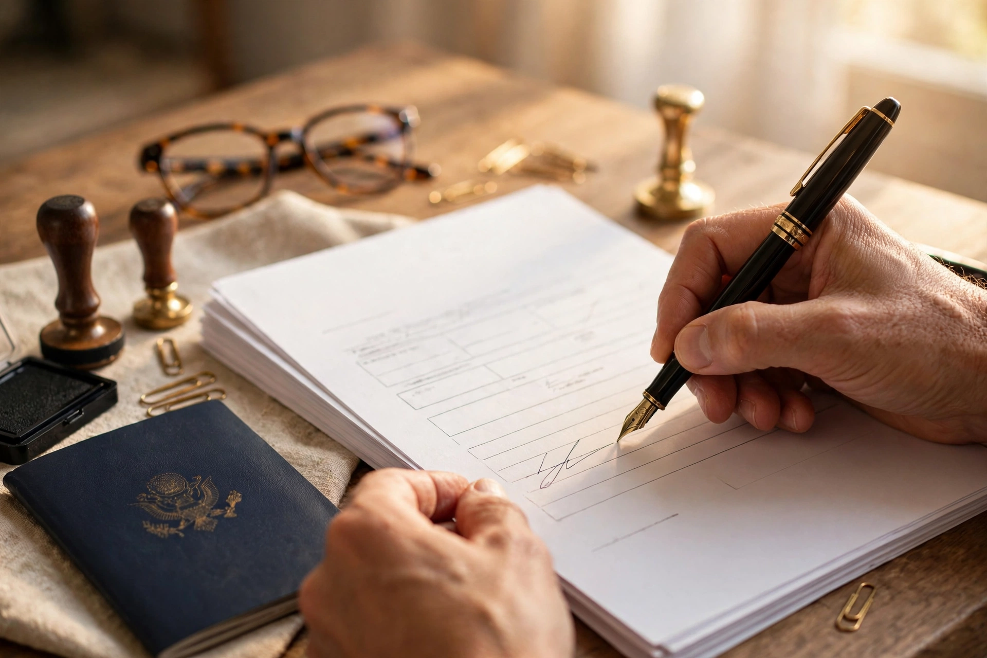 Firma de documentos en notaría